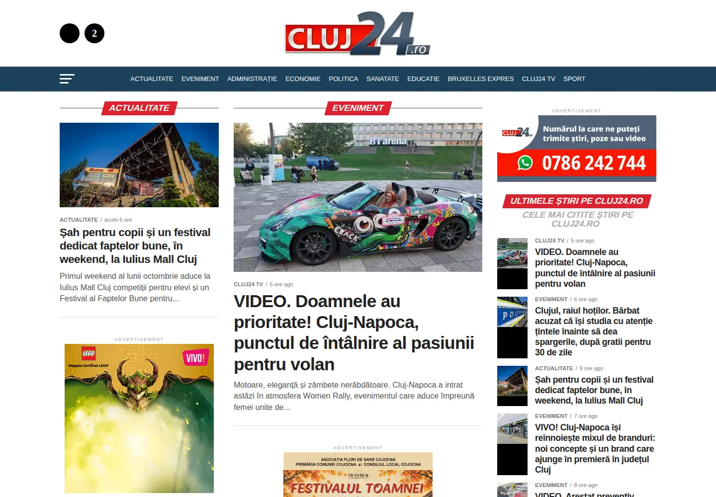 Screenshot of cluj24.ro