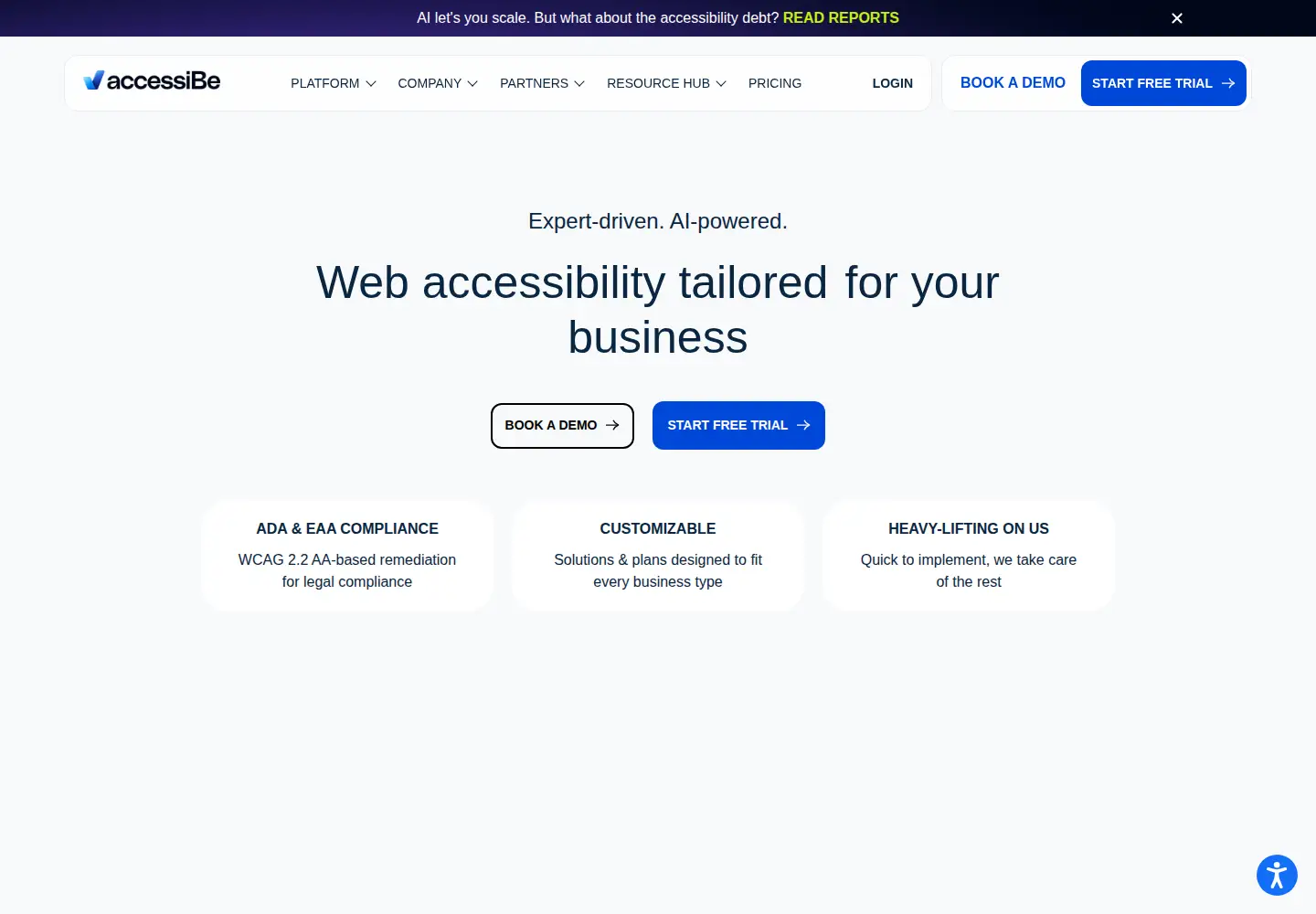 Screenshot of accessibe.com