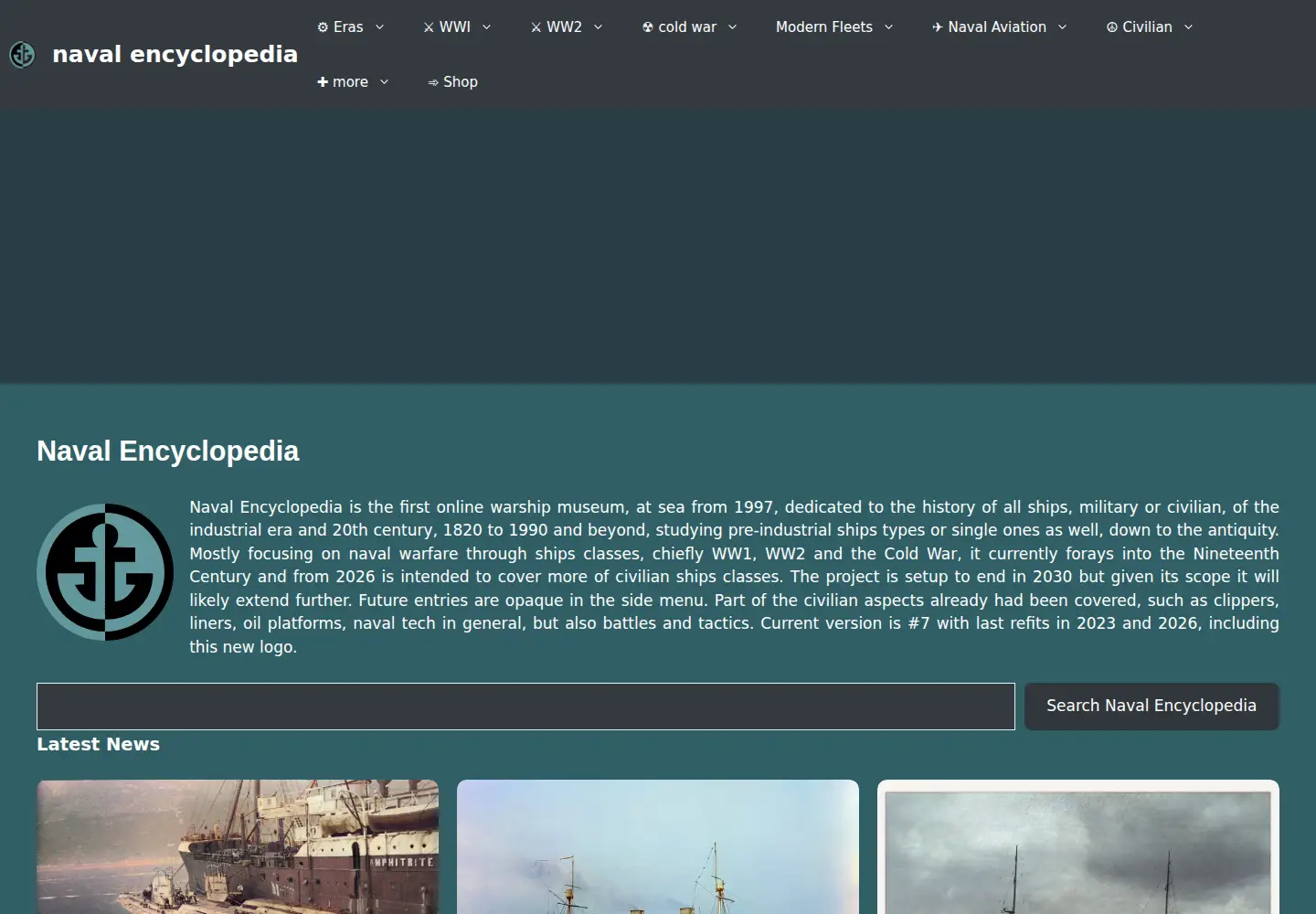 Screenshot of naval-encyclopedia.com