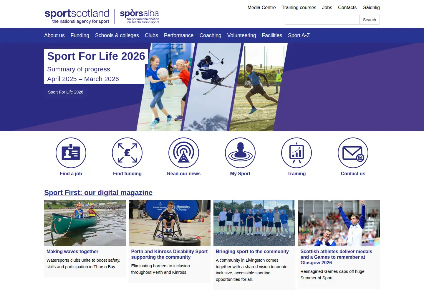 Screenshot of sportscotland.org.uk