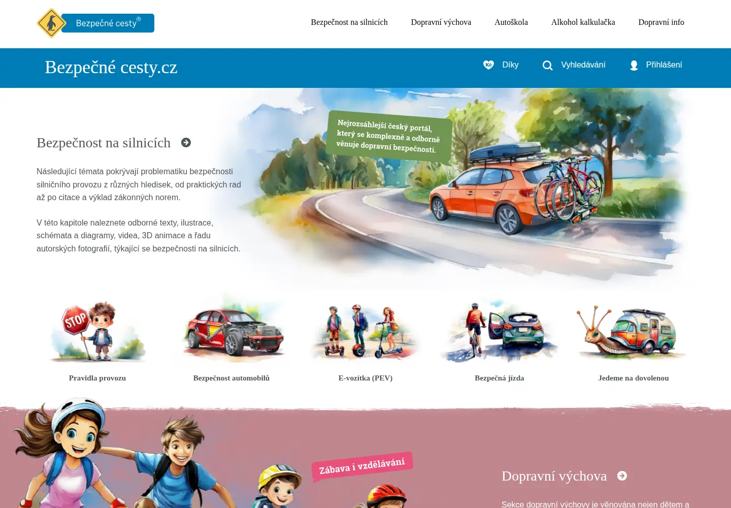 Screenshot of bezpecnecesty.cz
