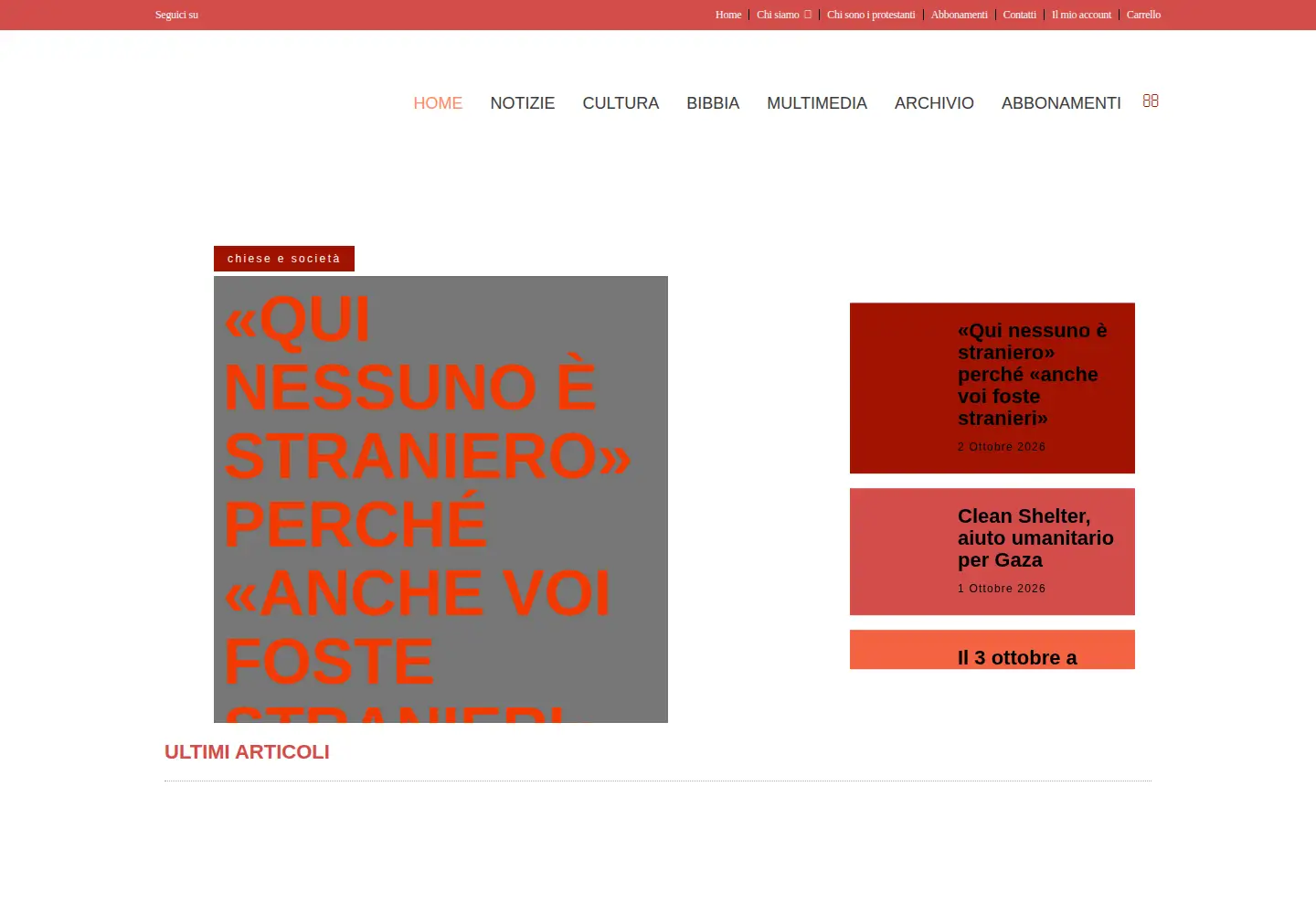 Captured homepage of riforma.it in the current scan