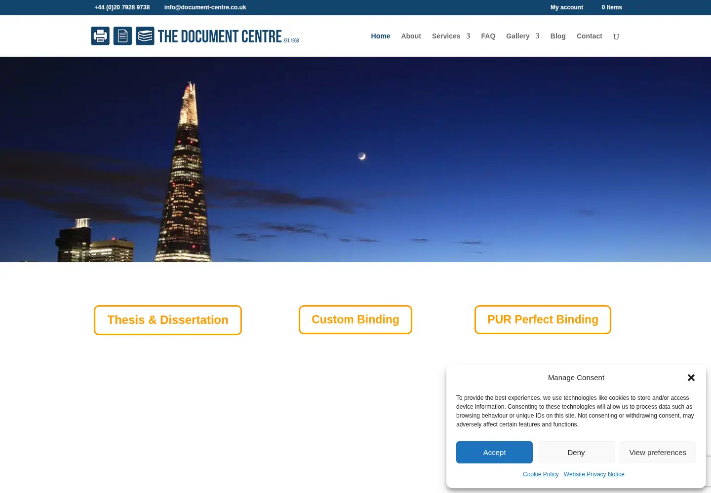 Screenshot of document-centre.co.uk