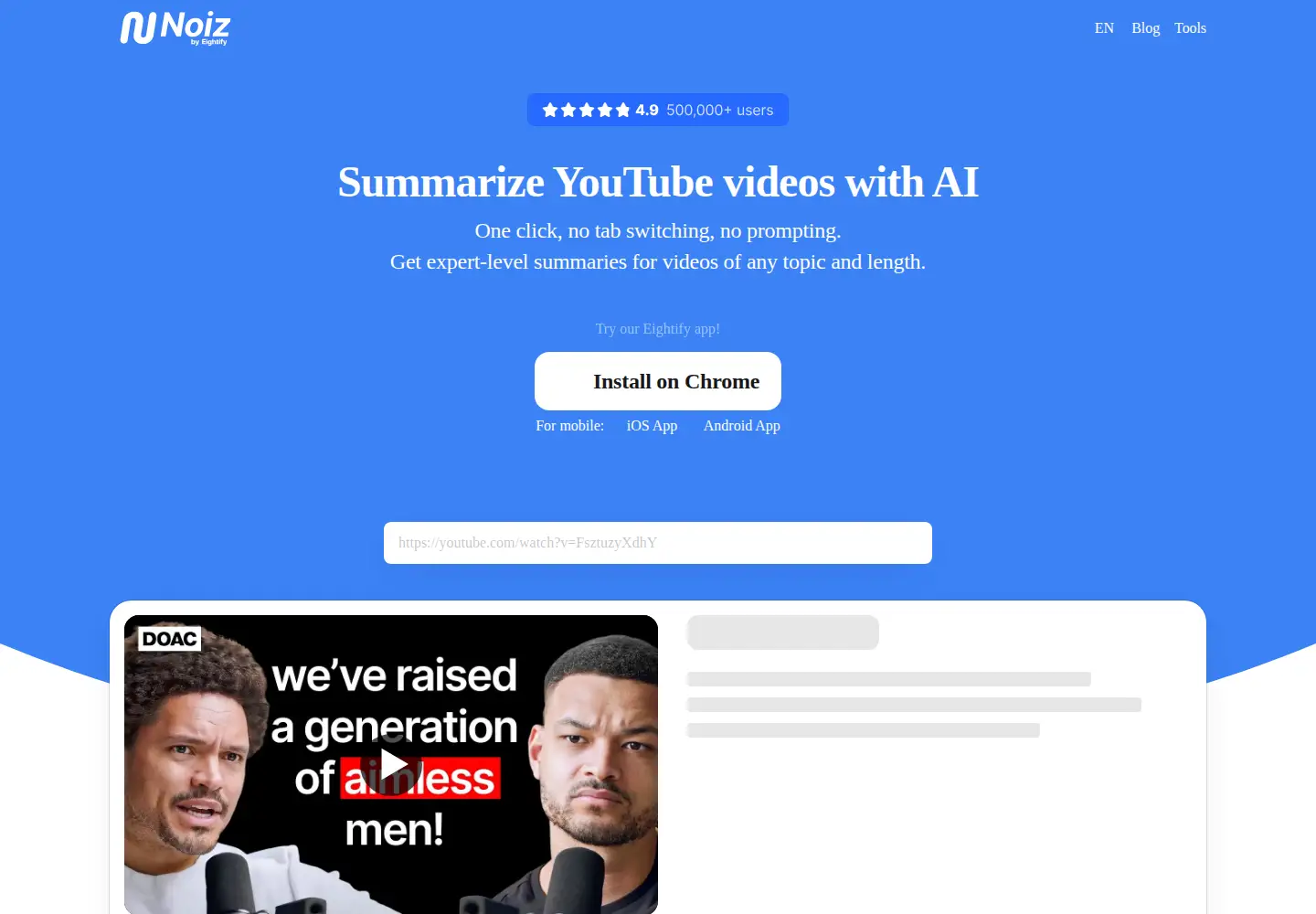 Screenshot of noiz.io
