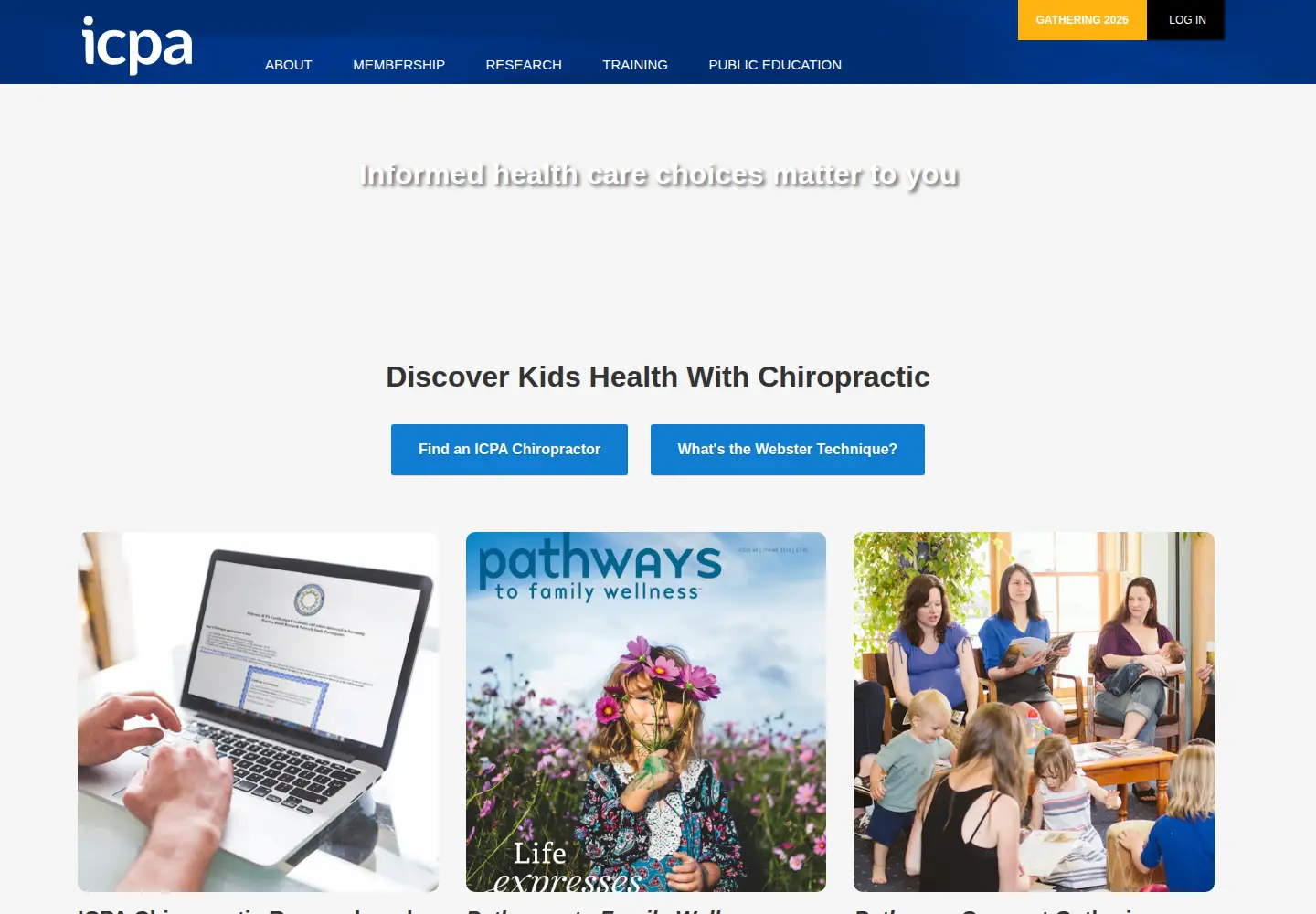 Captured homepage of icpa4kids.org in the current scan