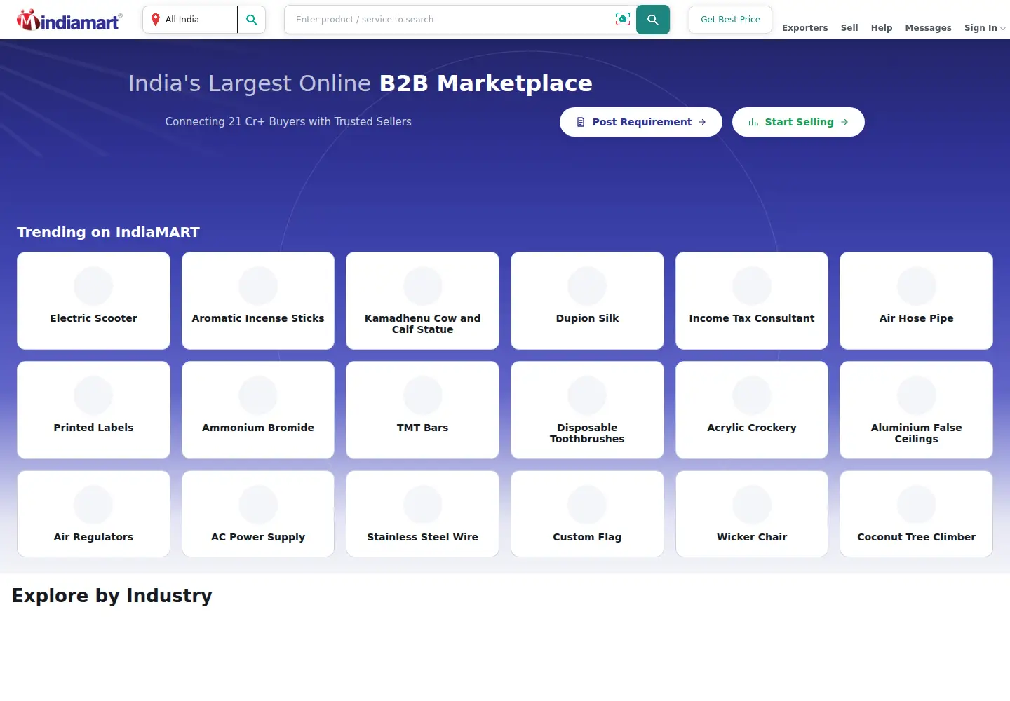 Screenshot of indiamart.com