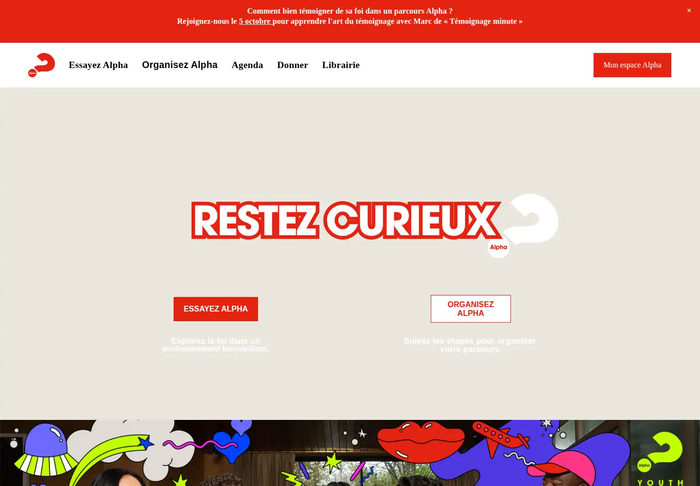 Screenshot of parcoursalpha.fr
