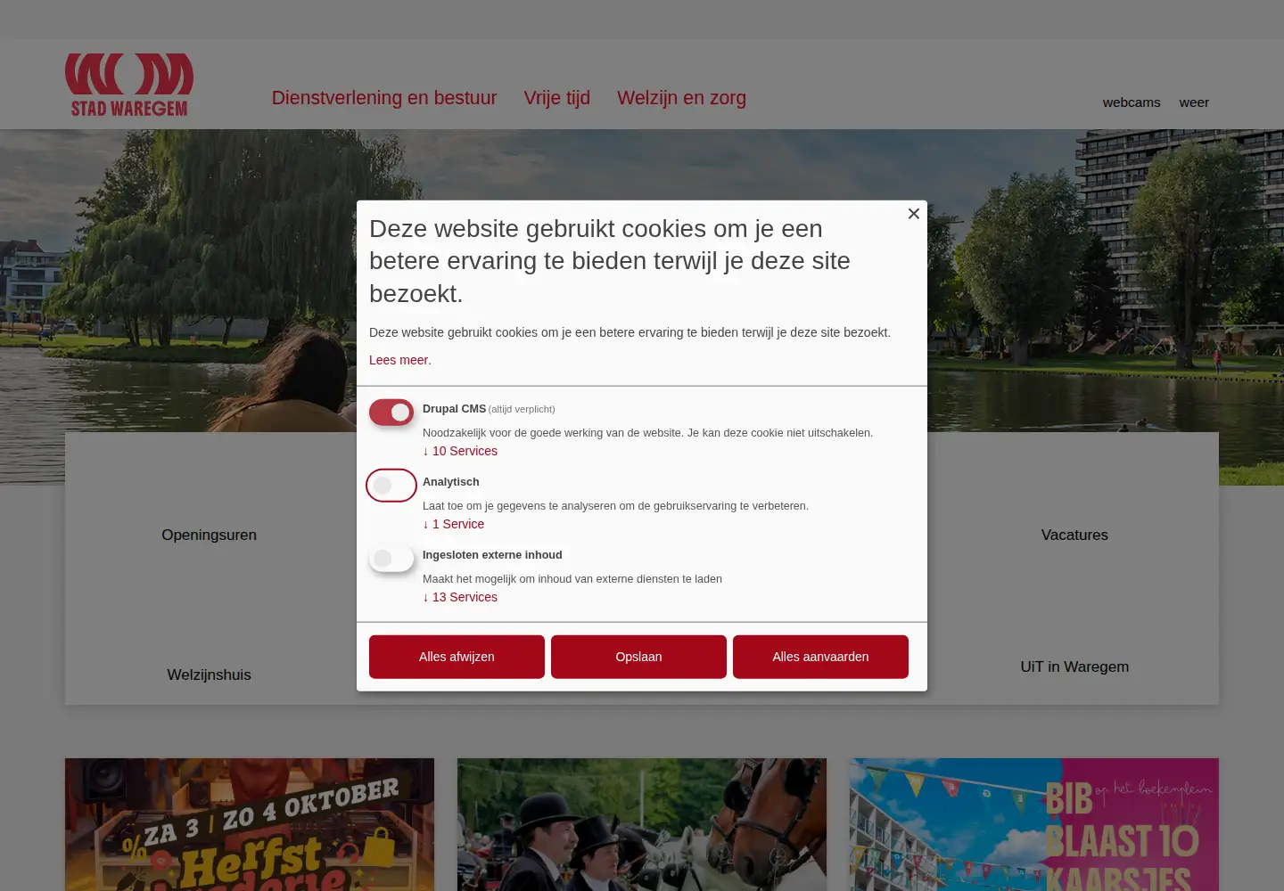 Screenshot of waregem.be