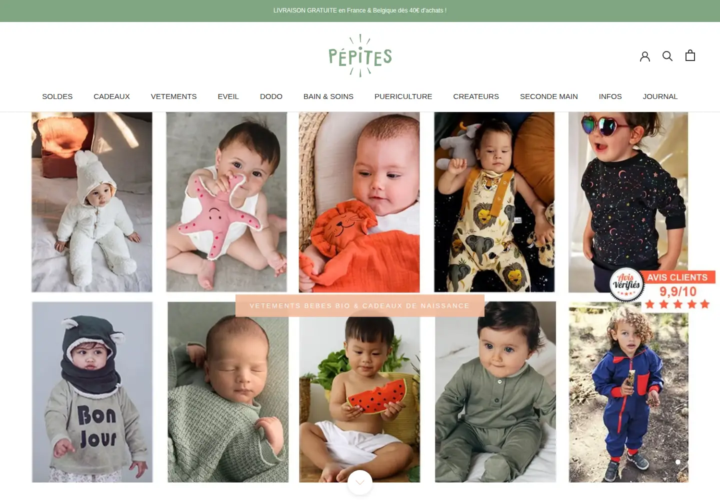 Screenshot of pepites.co