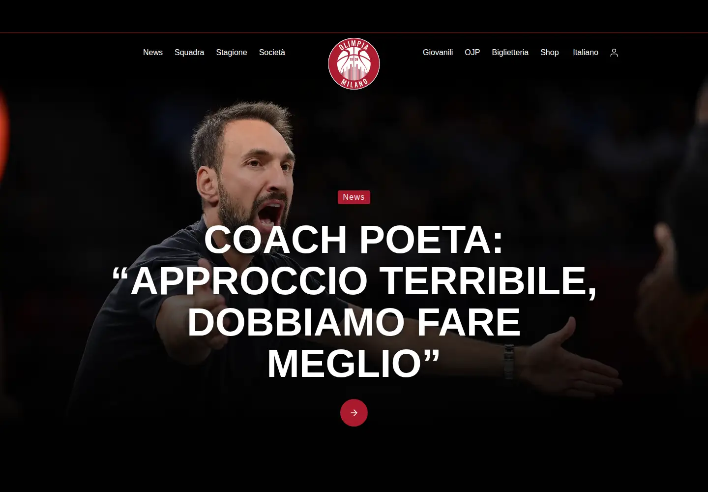 Screenshot of olimpiamilano.com