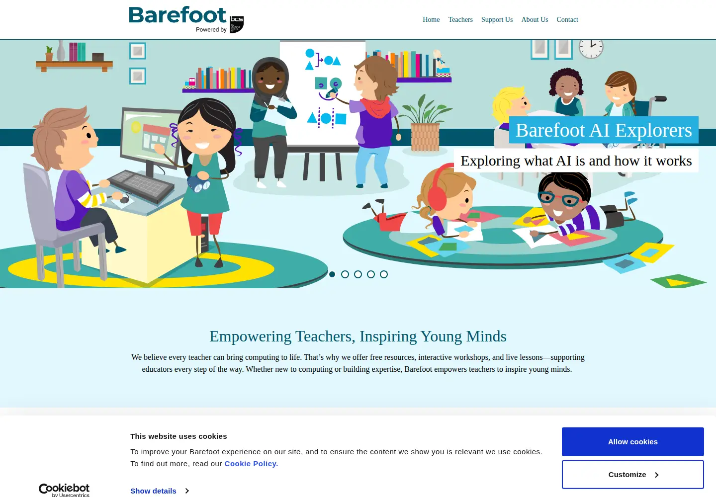 Screenshot of barefootcomputing.org