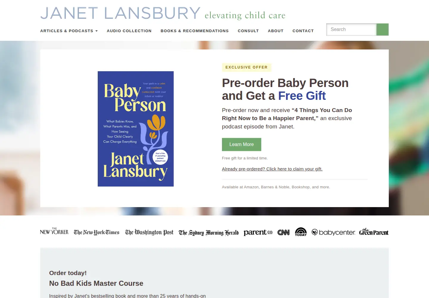 Screenshot of janetlansbury.com