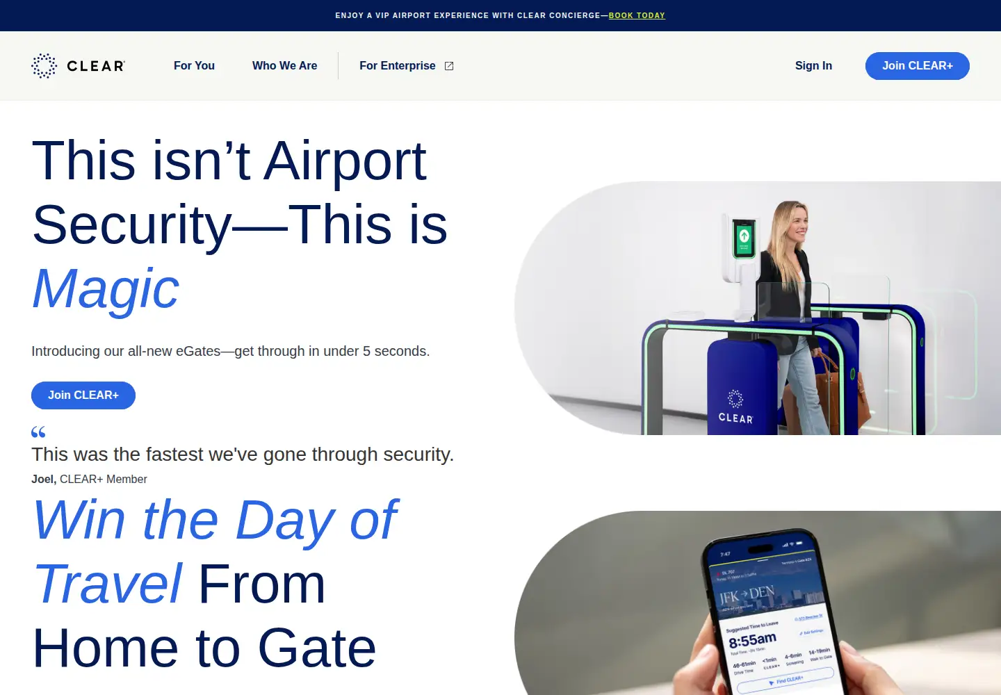 Screenshot of clearme.com