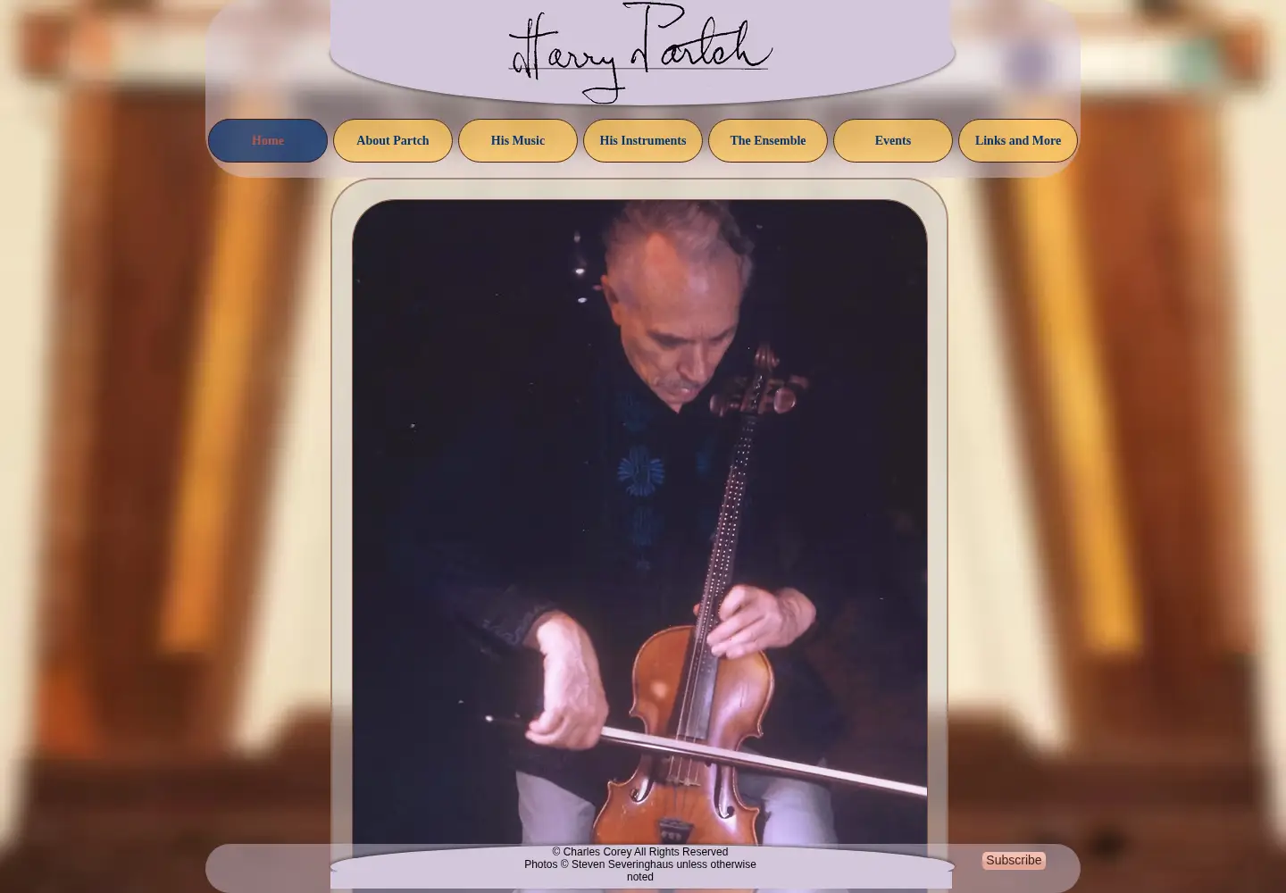 Screenshot of harrypartch.com