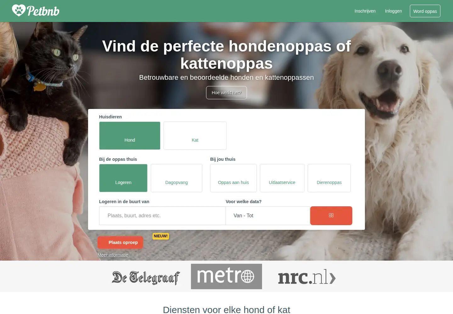 Screenshot of petbnb.nl