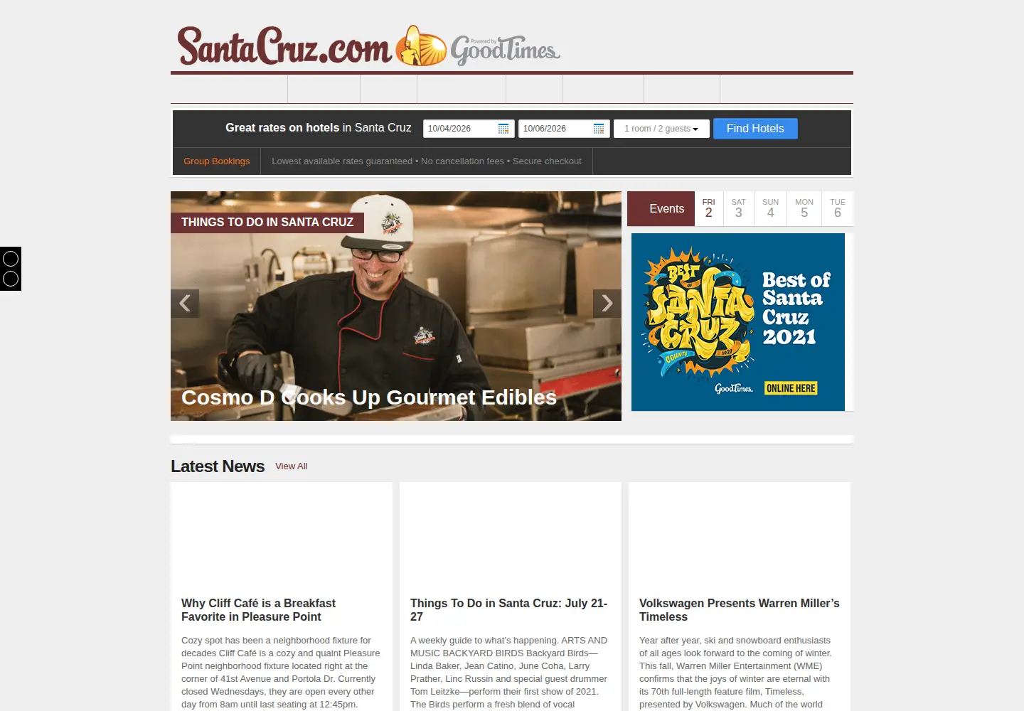 Screenshot of santacruz.com