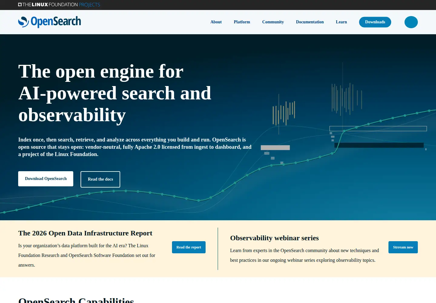 Screenshot of opensearch.org