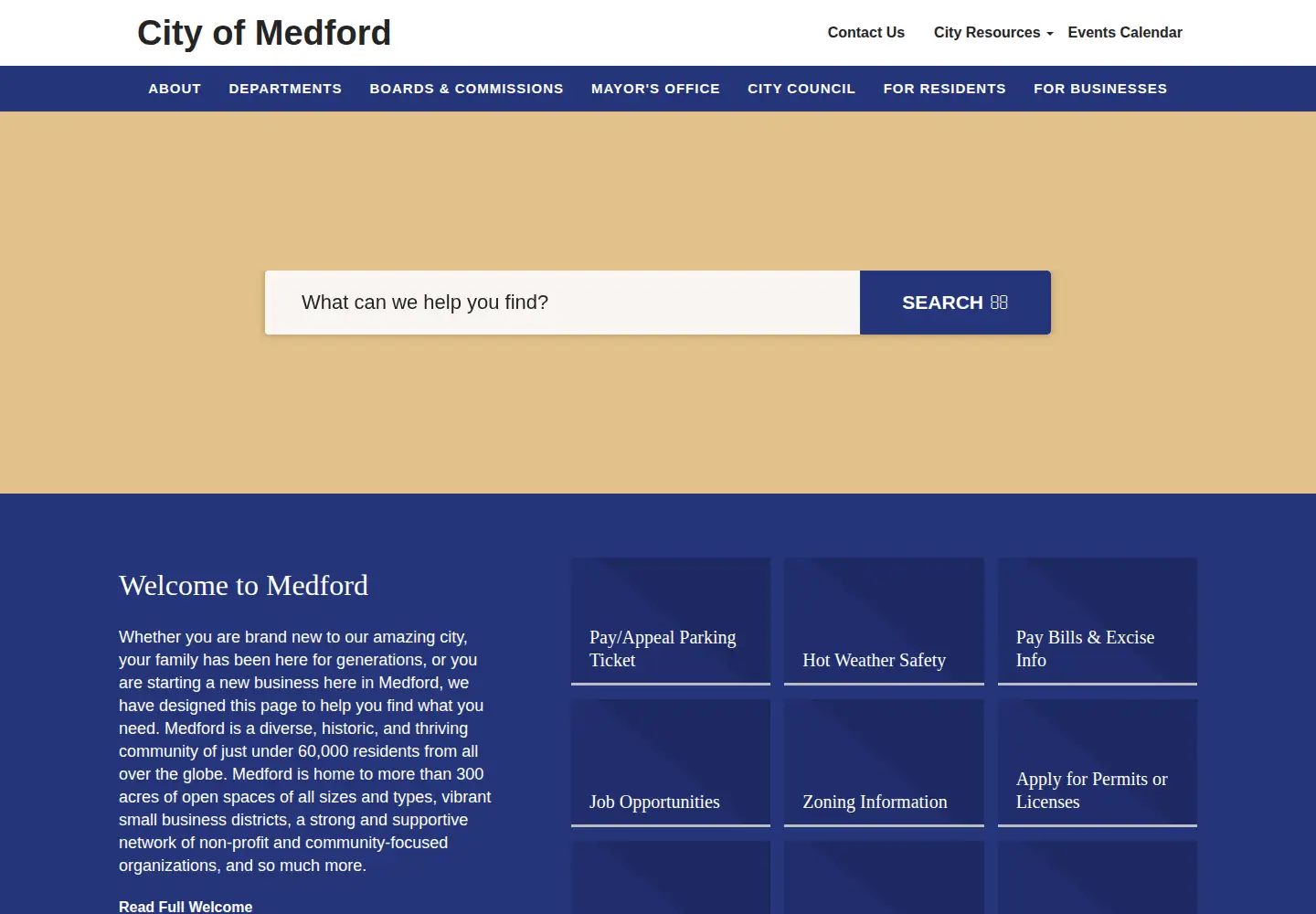Screenshot of medfordma.org