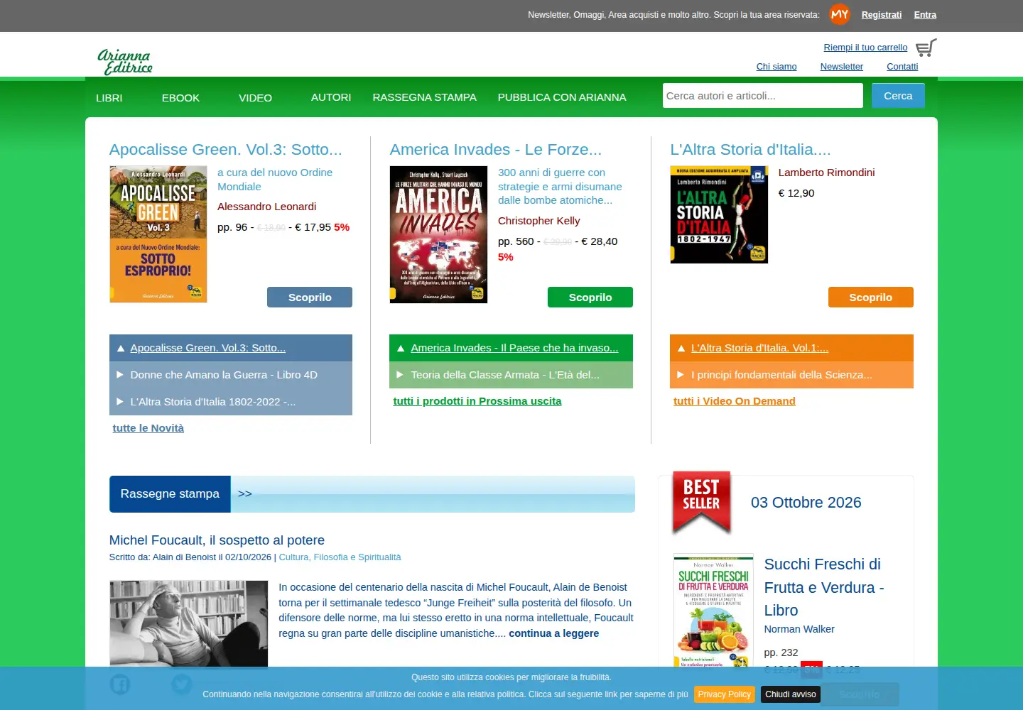 Screenshot of ariannaeditrice.it