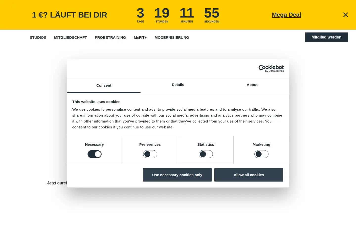 Screenshot of mcfit.com
