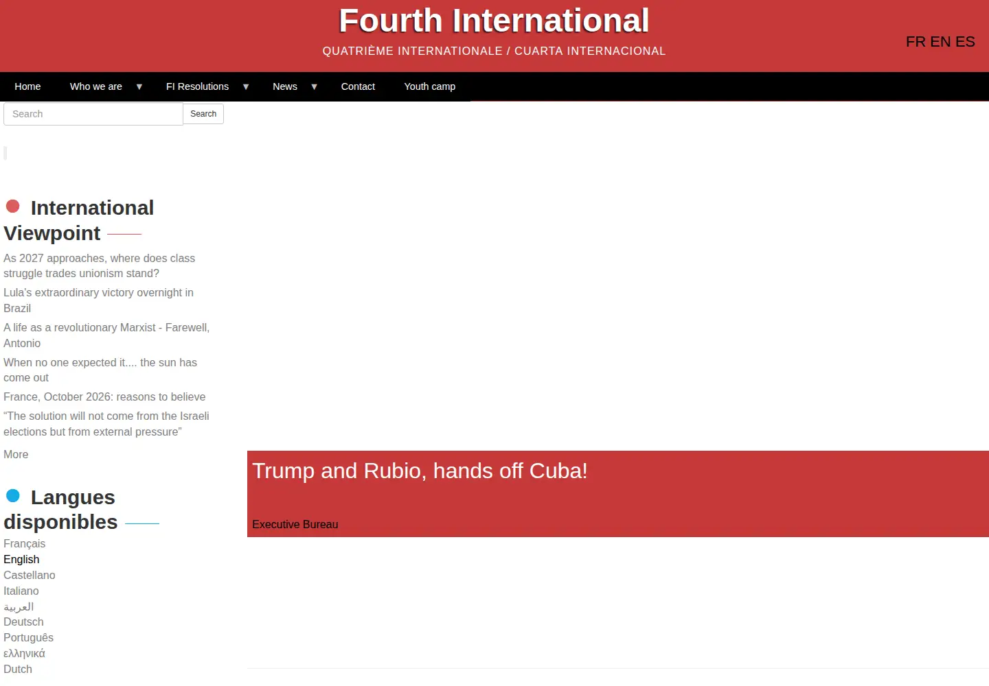 Captured homepage of fourth.international in the current scan