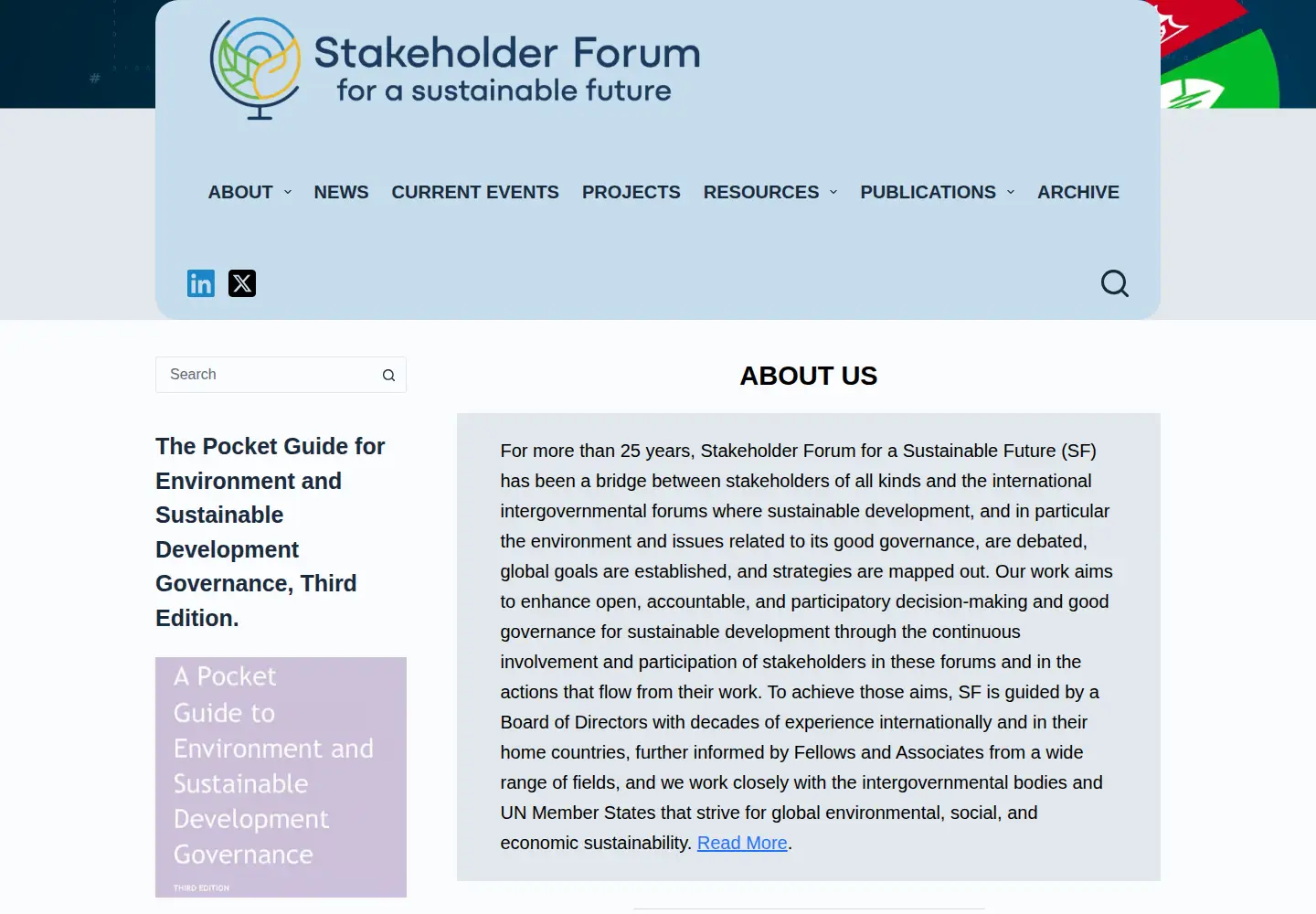Screenshot of stakeholderforum.org
