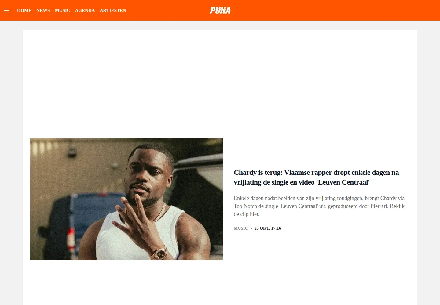 Captured homepage of puna.nl in the current scan