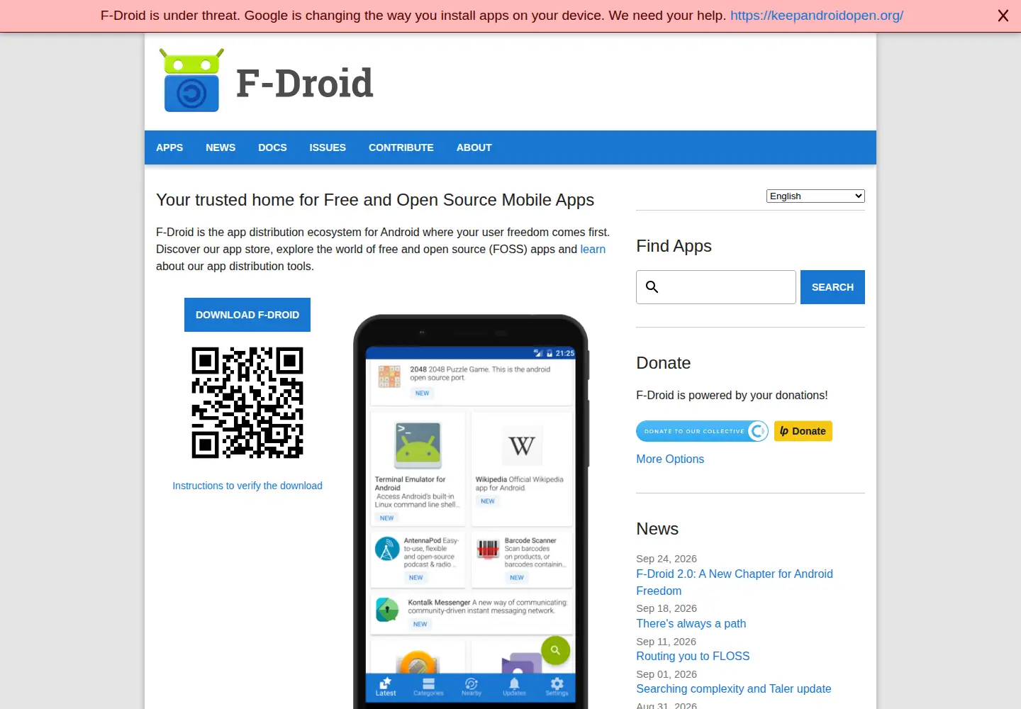 Screenshot of f-droid.org