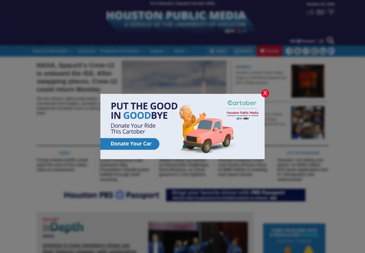 Captured homepage of kuhf.org in the current scan