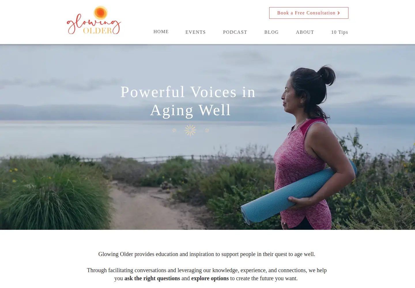 Screenshot of glowingolder.com