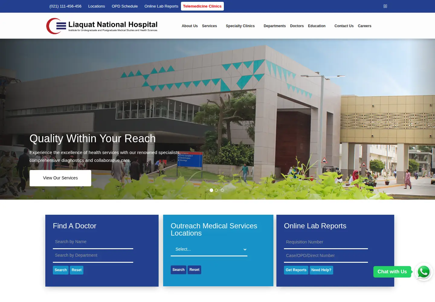 Screenshot of lnh.edu.pk