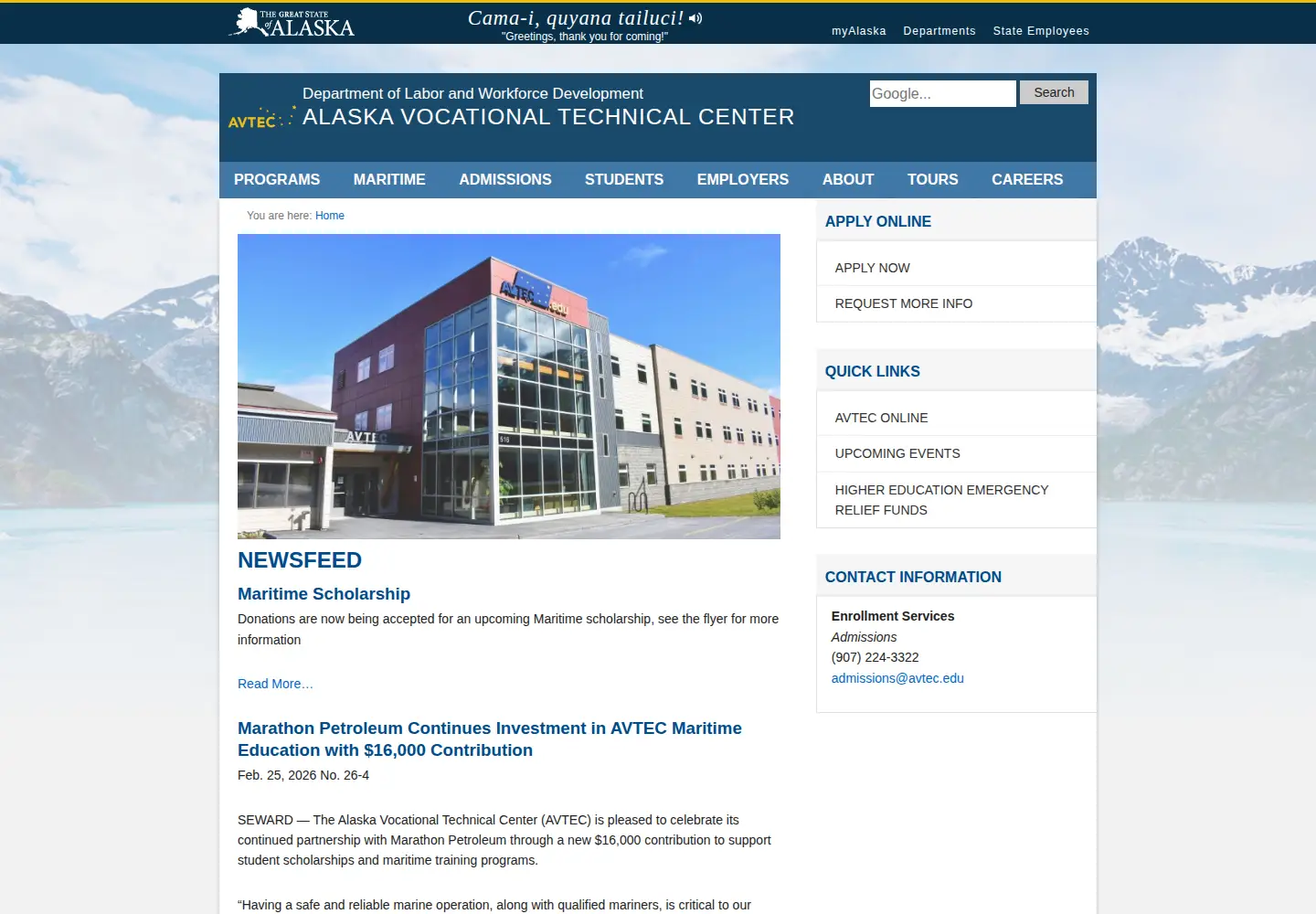 Screenshot of avtec.edu