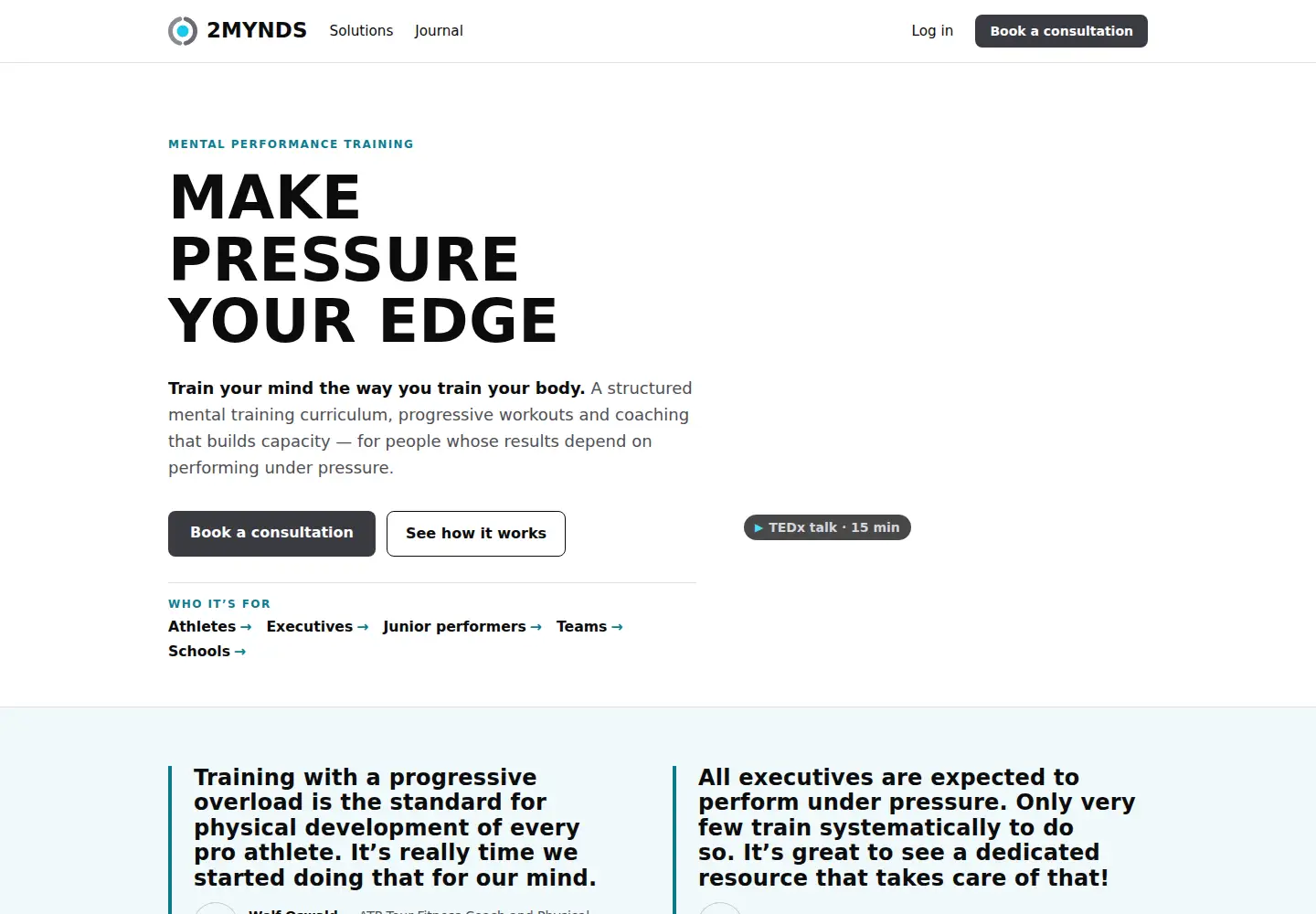 Screenshot of 2mynds.com