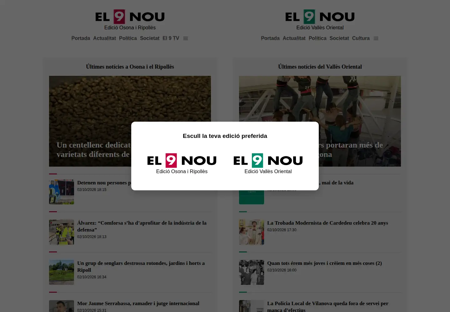 Screenshot of el9nou.cat