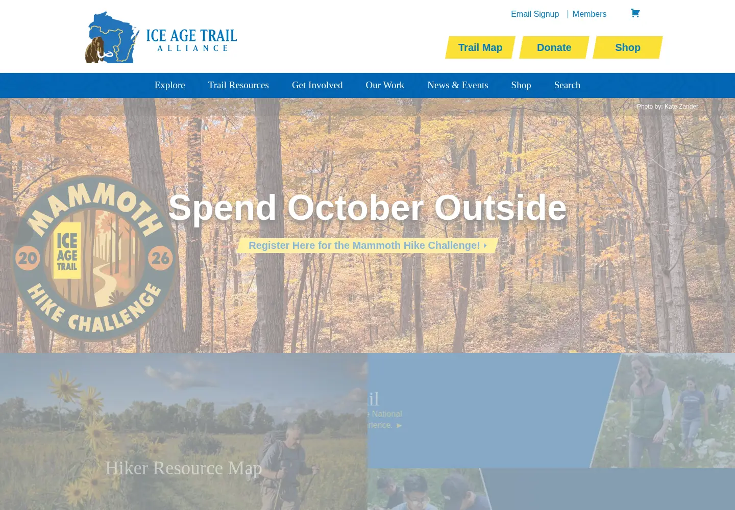 Screenshot of iceagetrail.org