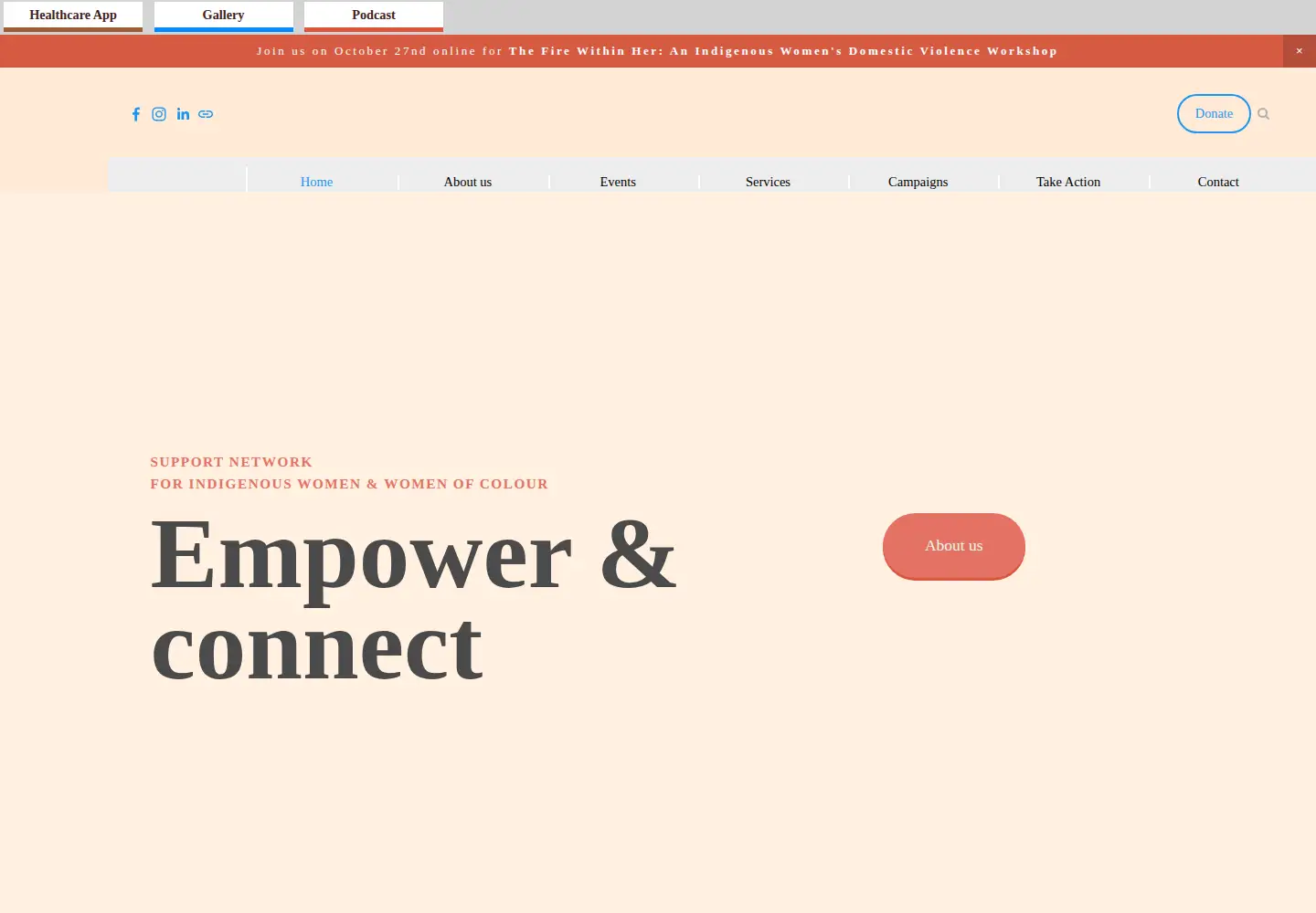 Captured homepage of sniwwoc.ca in the current scan