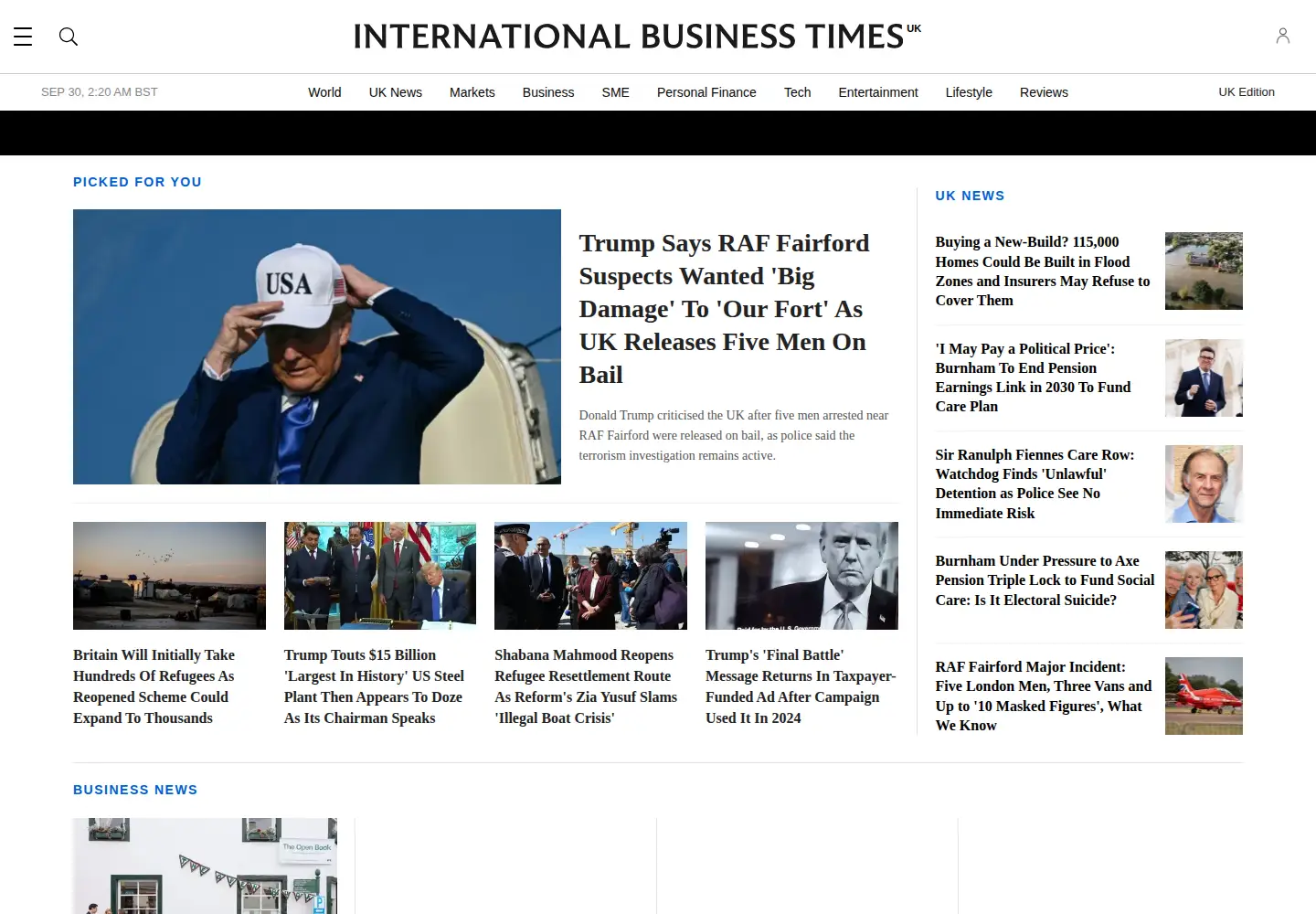 Screenshot of ibtimes.co.uk