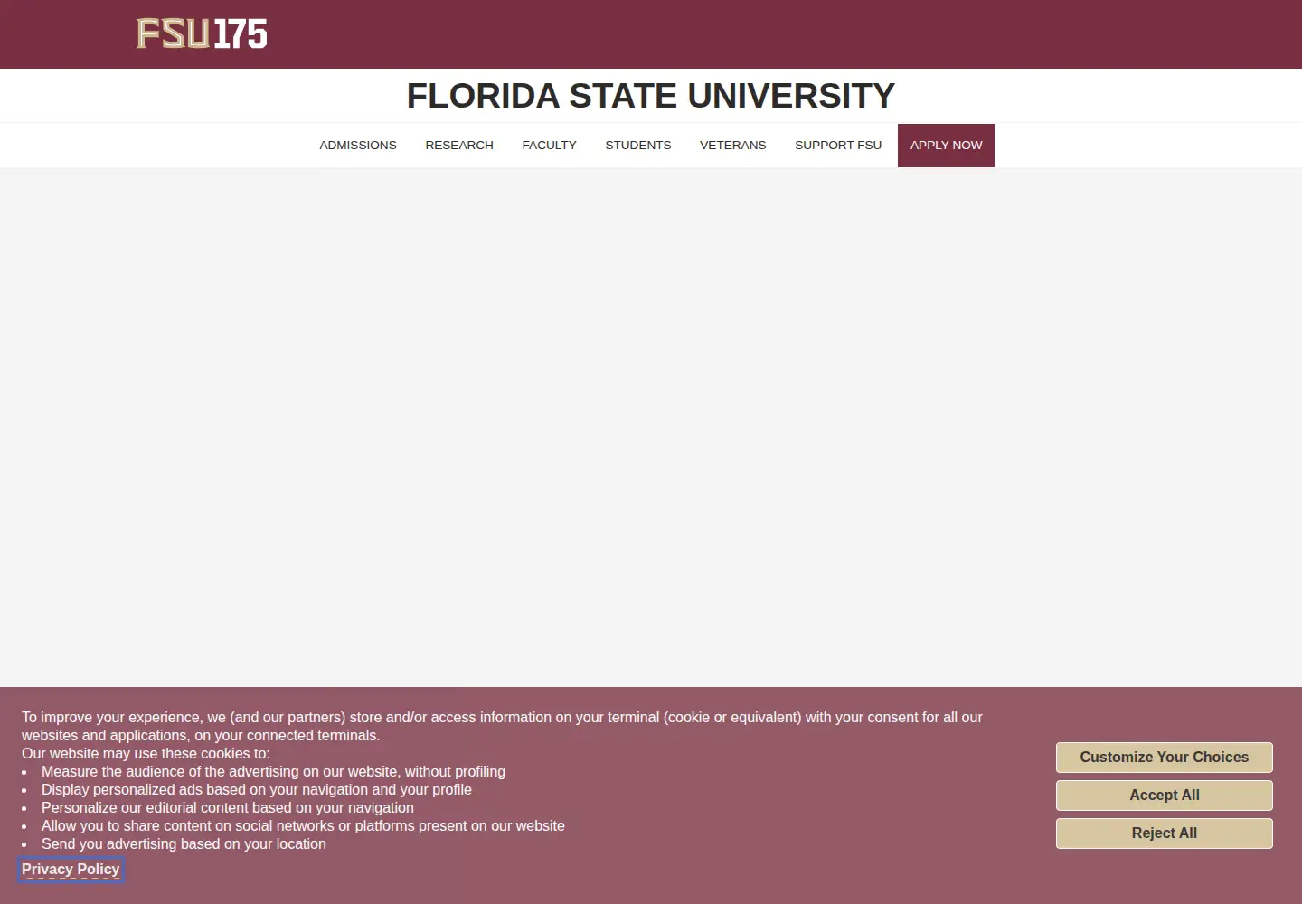 Screenshot of fsu.edu