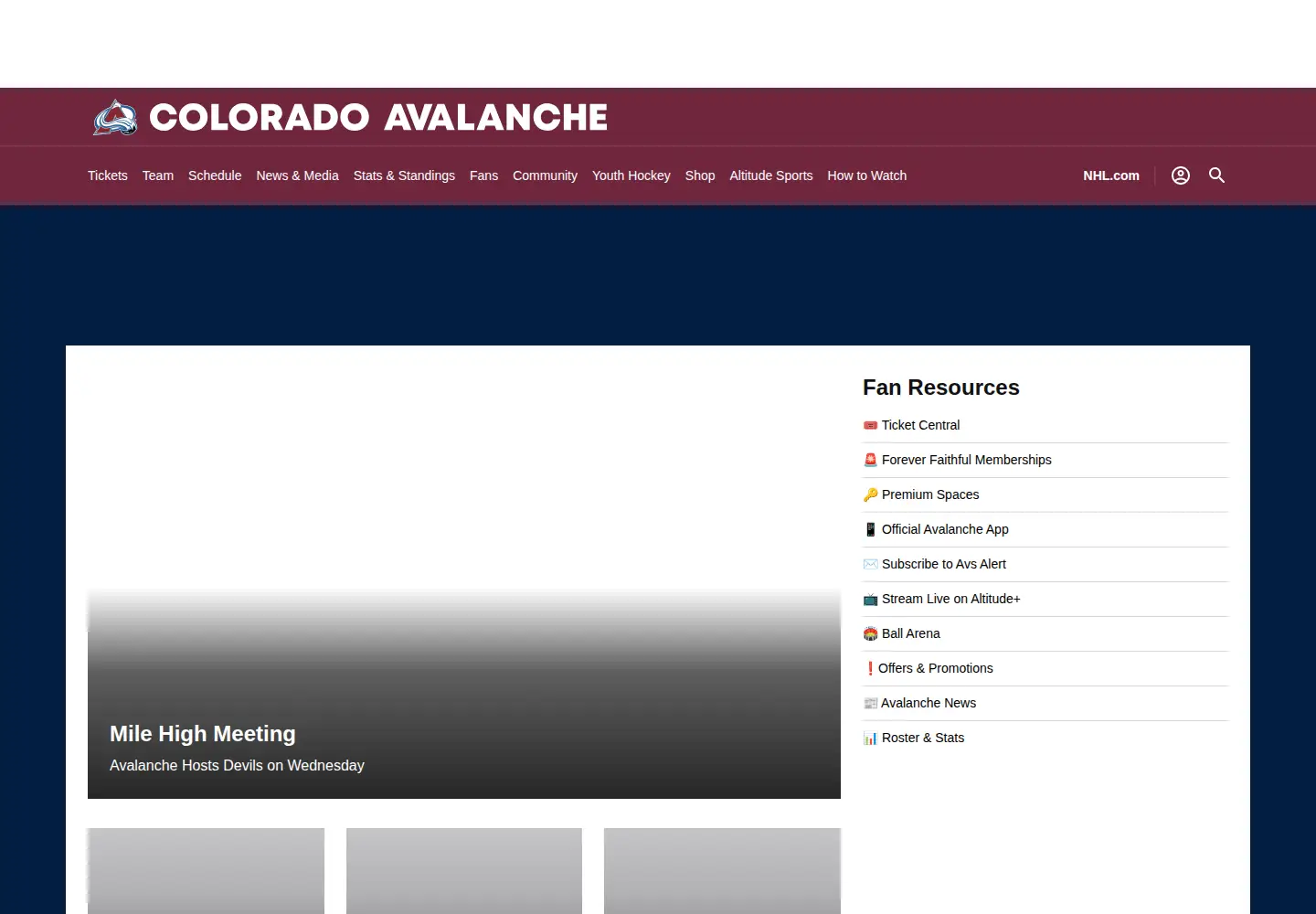 Screenshot of coloradoavalanche.com