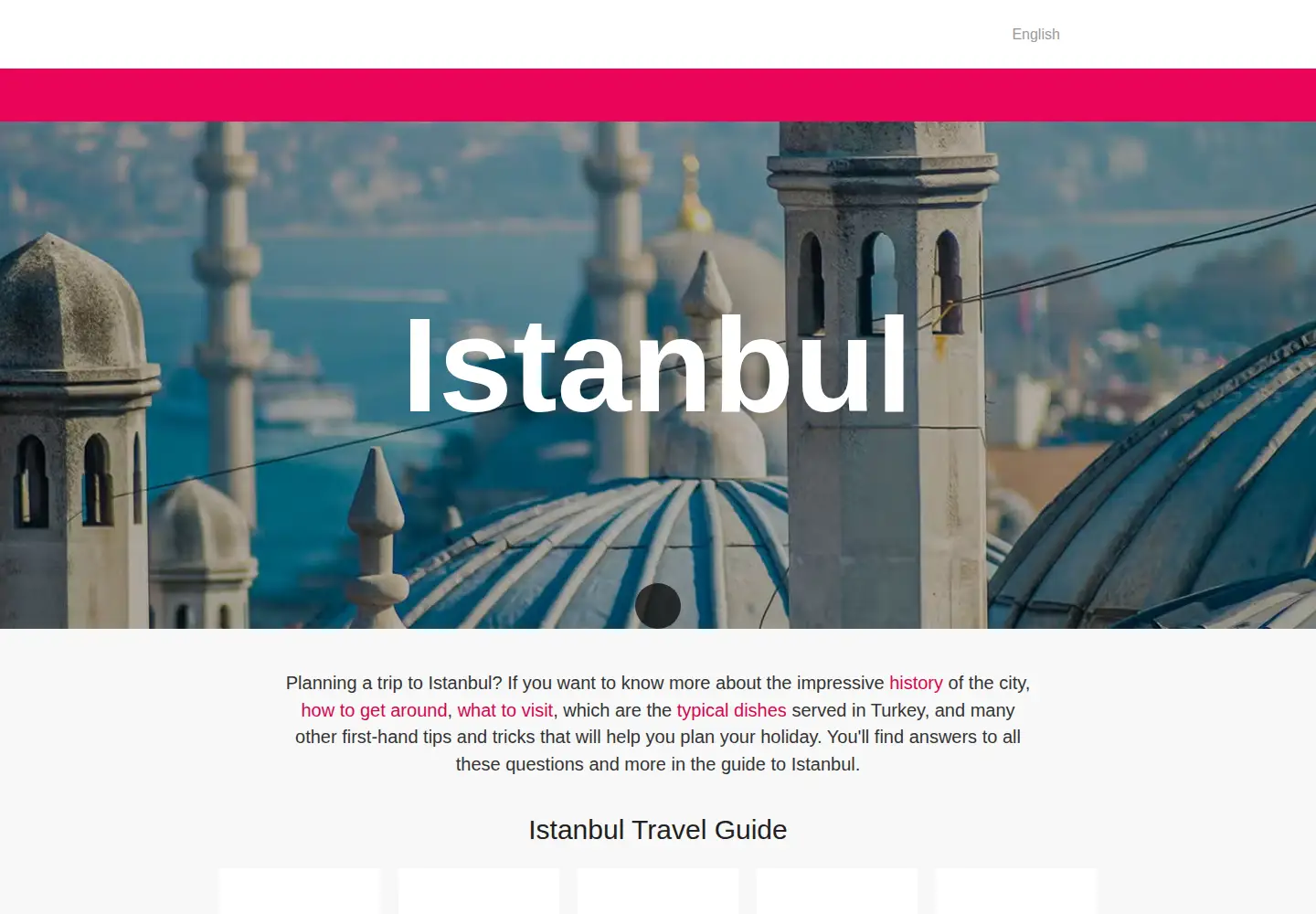 Captured homepage of introducingistanbul.com in the current scan