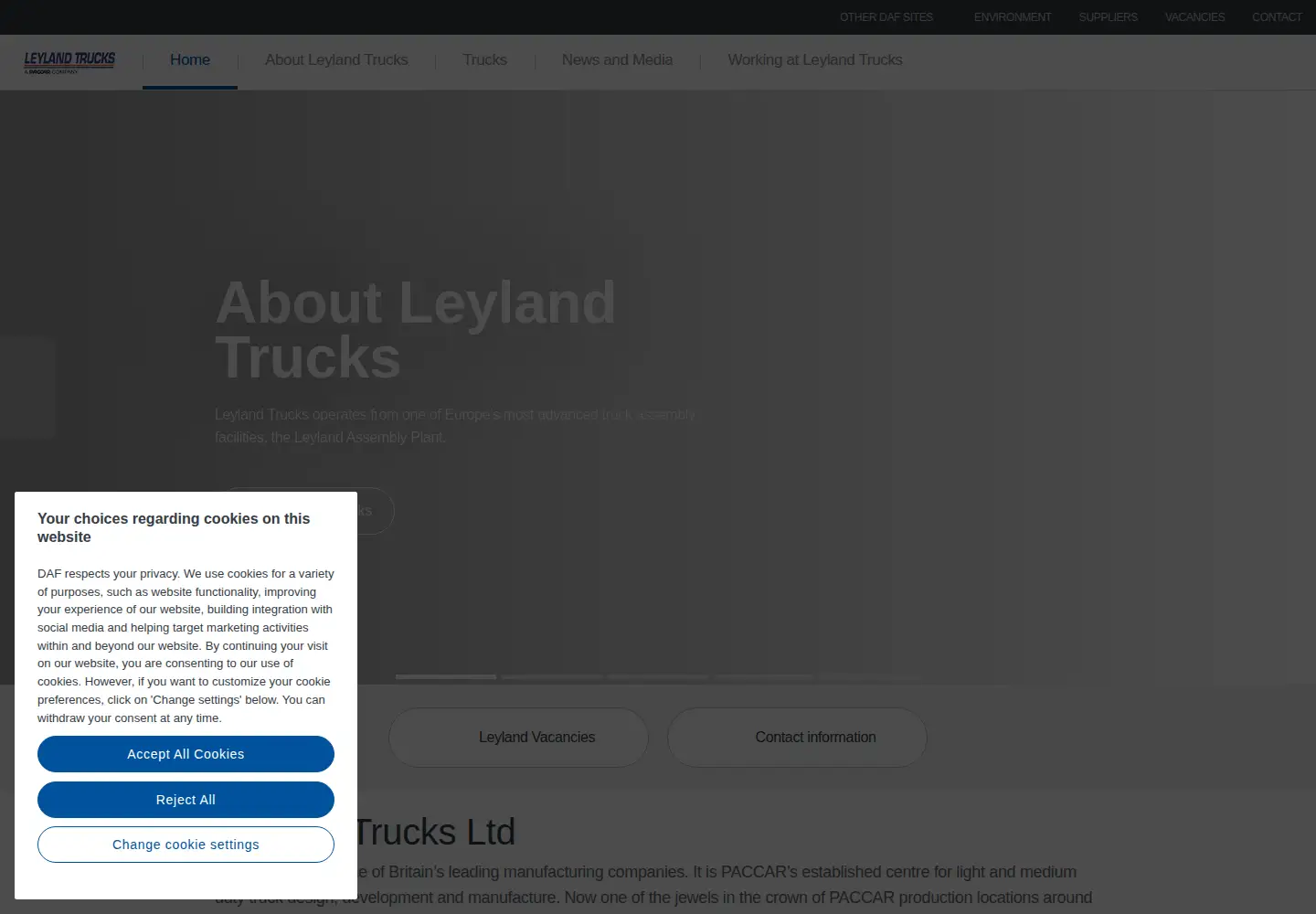 Screenshot of leylandtrucksltd.co.uk