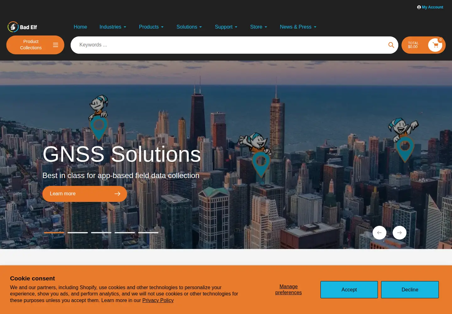 Screenshot of bad-elf.com