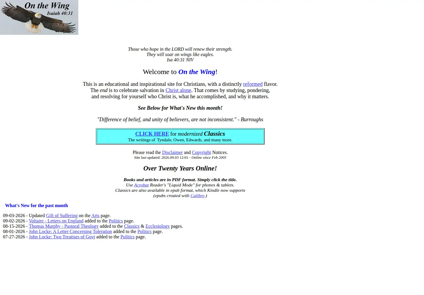 Screenshot of onthewing.org