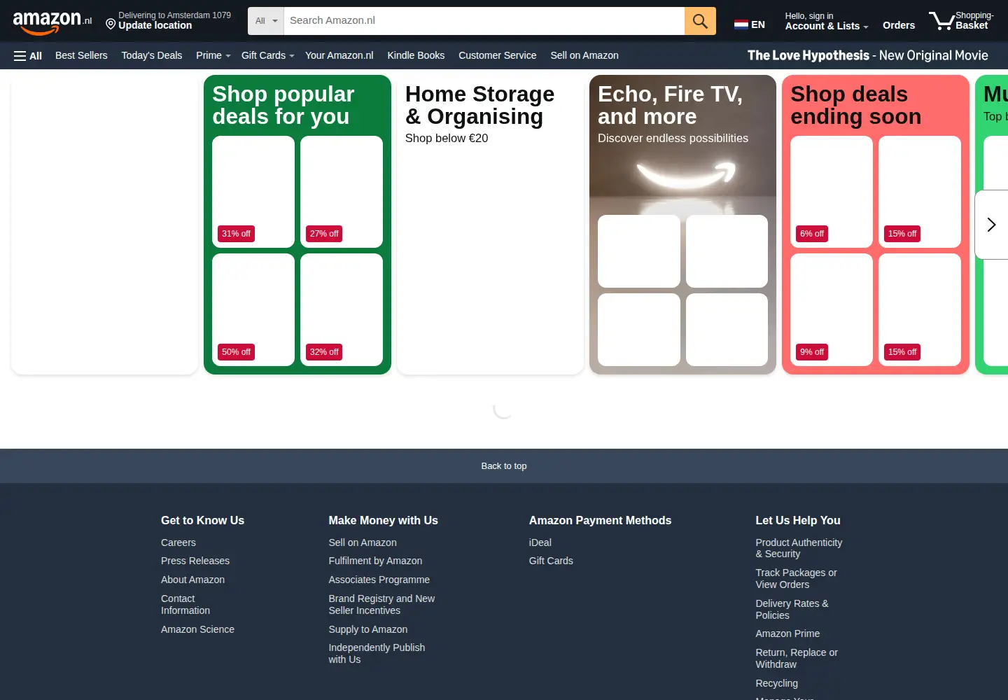 Screenshot of amazon.nl
