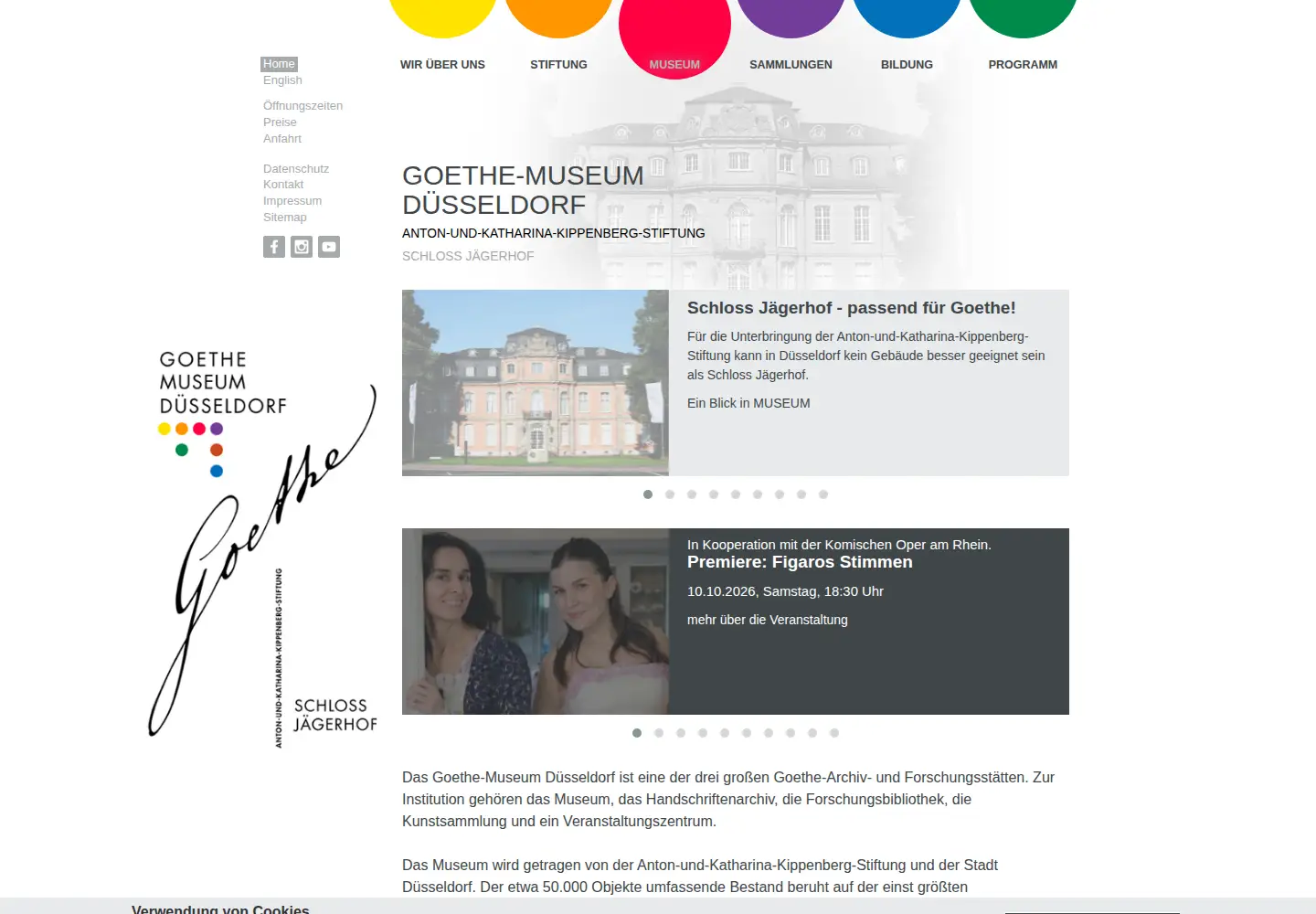 Screenshot of goethe-museum.de