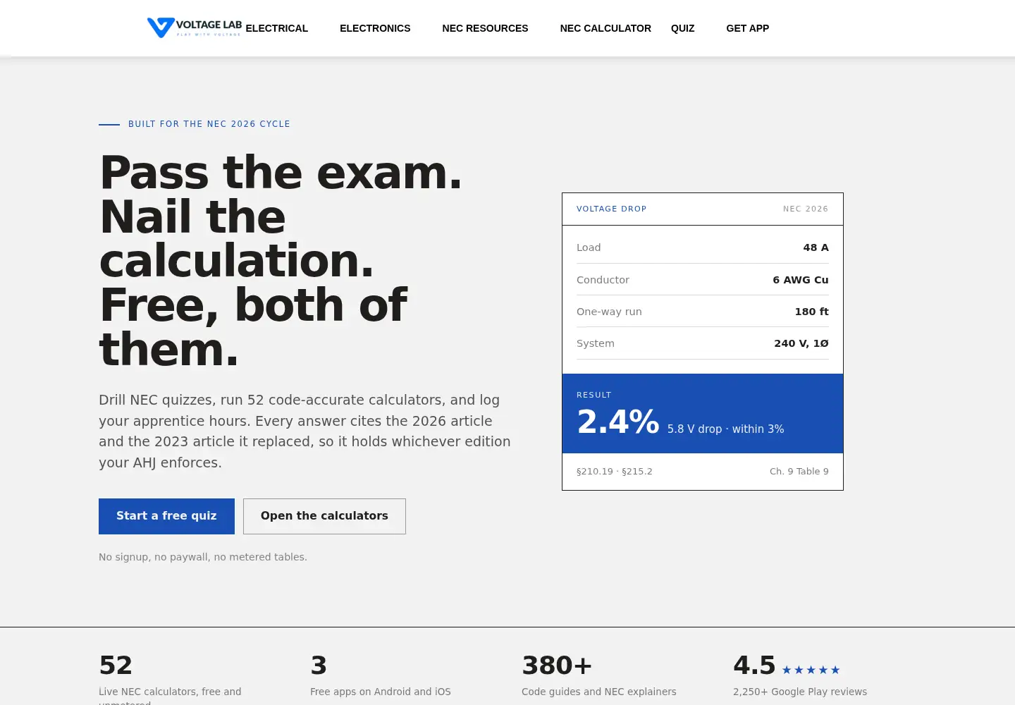 Screenshot of voltagelab.com