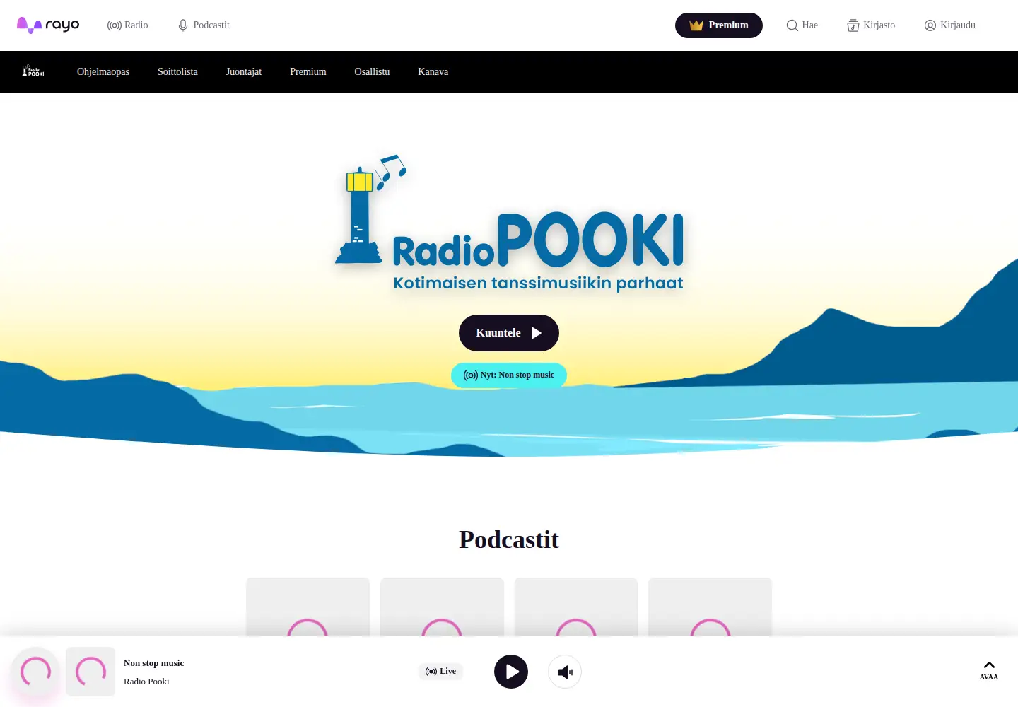 Captured homepage of radiopooki.fi in the current scan