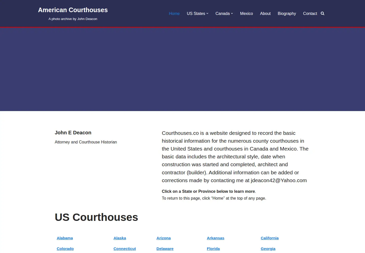 Captured homepage of courthouses.co in the current scan