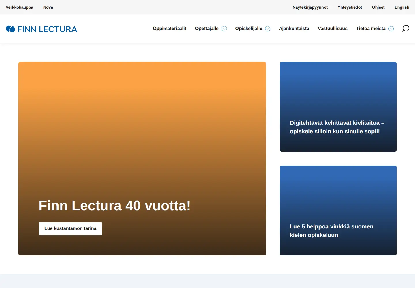 Captured homepage of finnlectura.fi in the current scan