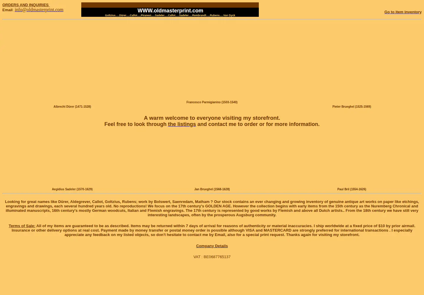 Screenshot of oldmasterprint.com